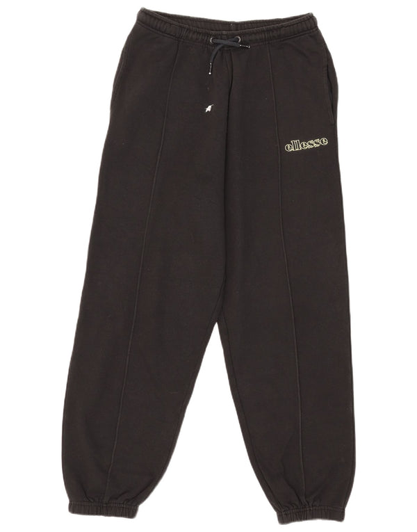Ellesse Pantalon De Survêtement Joggers UK 12 Moyen Noir Coton Femme