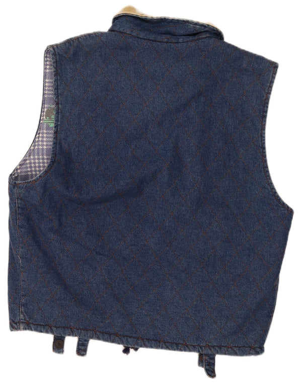 POP 84 Gilet en jean pour homme UK 42 XL Bleu géométrique
