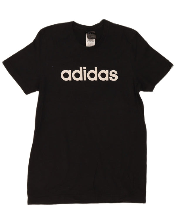 Adidas T-shirt graphique pour hommes, petit haut en coton noir