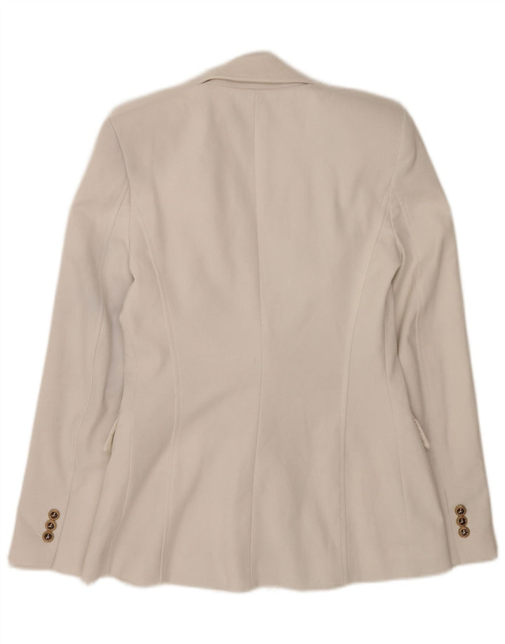 Zara Veste Blazer Double Boutonnage Femme UK 6 XS Blanc Polyester