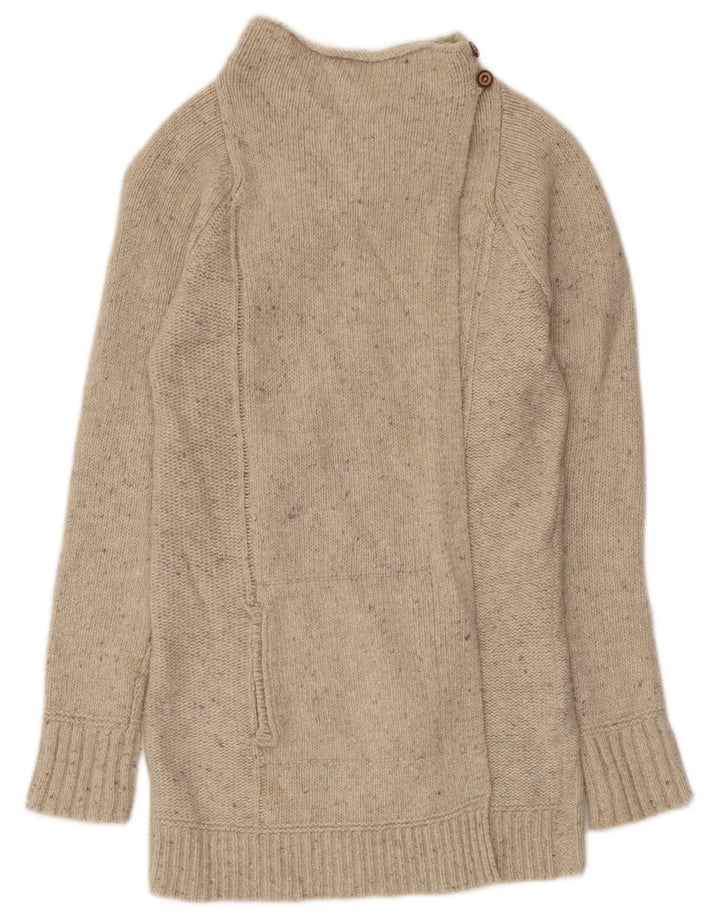 White Stuff Cardigan Long pour Femme UK 8 Petit Beige Moucheté