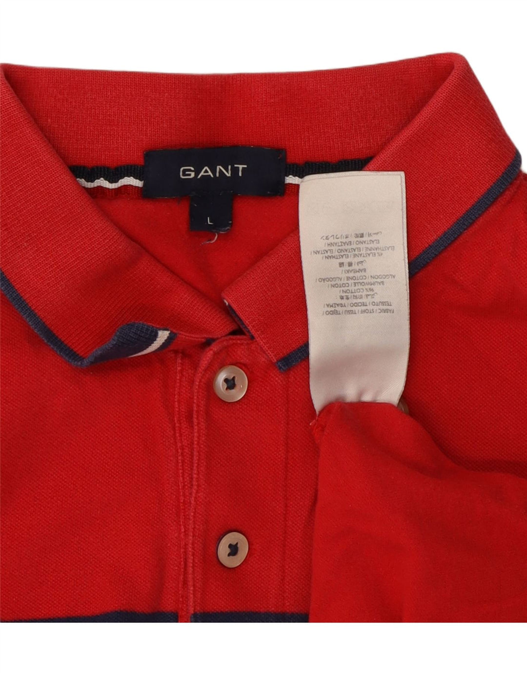 Gant Polo Homme Large Rouge Colourblock Cotton