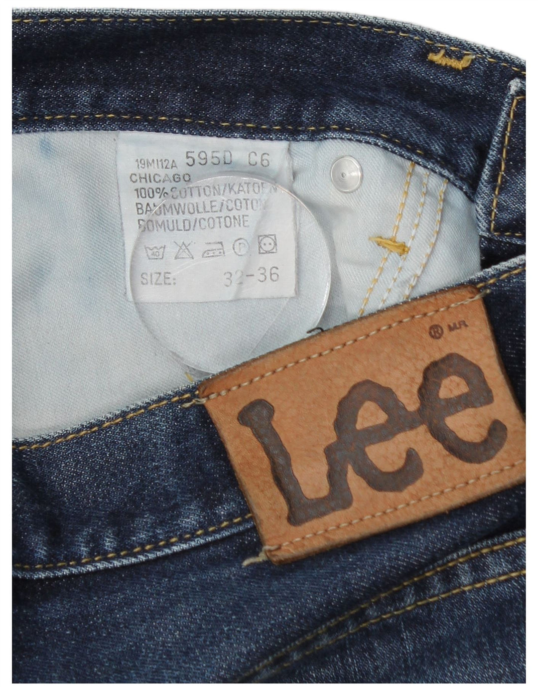 LEE Jean Droit Chicago Homme W32 L26 Bleu Coton