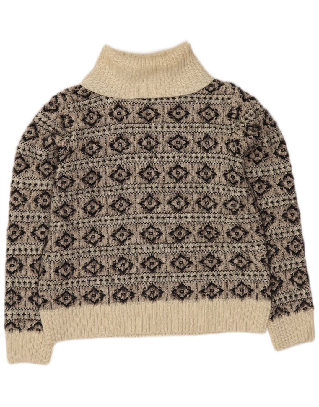 FAT FACE Pull col roulé pour femme UK 12 Gris moyen Fair Isle
