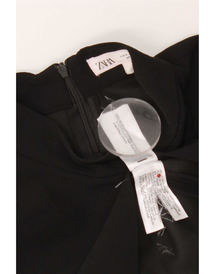 Zara Robe fourreau sans manches pour femme UK 10 Petit Noir Polyester
