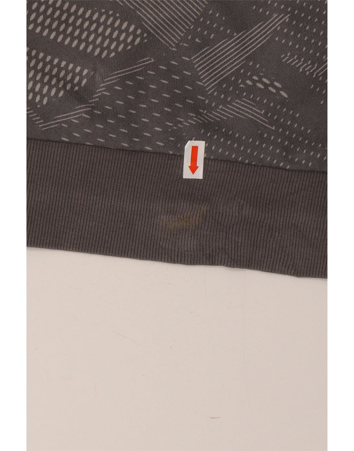ADIDAS Mens Graphic Hoodie Jumper Medium Grey Geometric Cotton Vintage Adidas and Second-Hand Adidas from Messina Hembry 