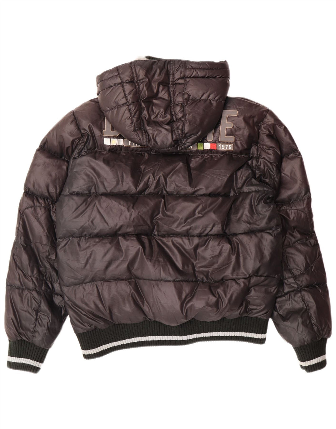 DOLOMITE Veste matelassée à capuche graphique pour hommes UK 38 Polyester noir moyen