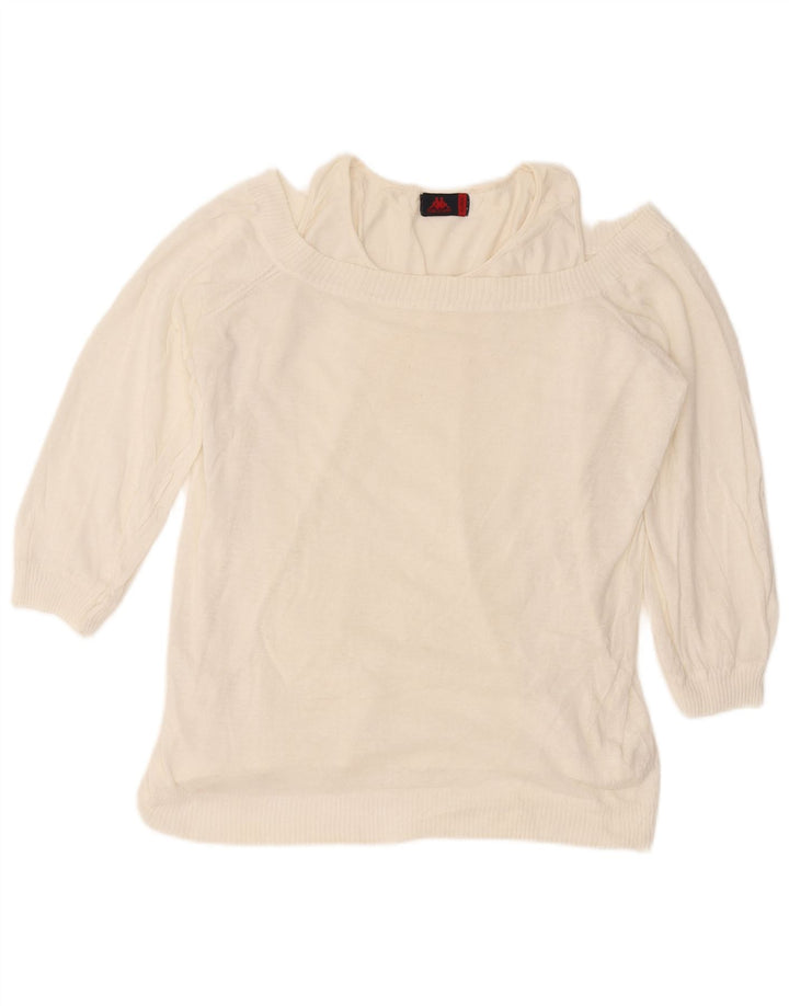 Kappa Pull col bateau pour femme UK 18 XL Blanc