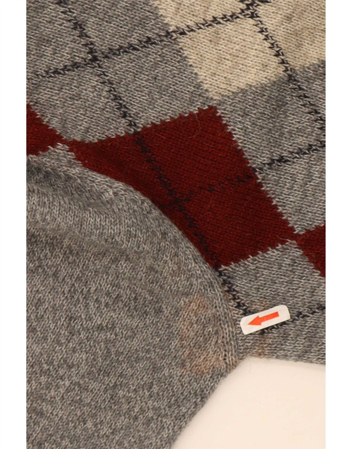Rodes Pull col rond homme IT 48 Gris moyen Argyle/Diamant
