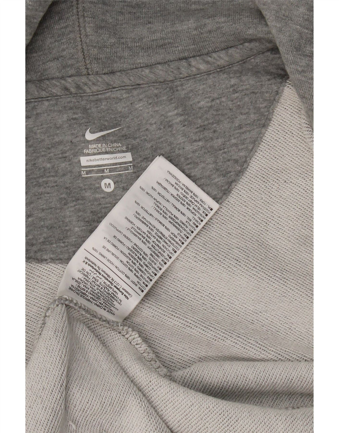 NIKE Womens Zip Hoodie Sweater UK 14 Medium Grey Cotton Vintage Nike and Second-Hand Nike from Messina Hembry 