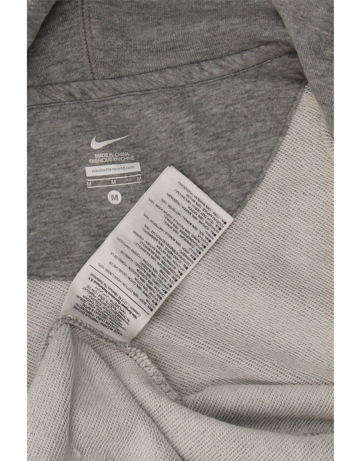 NIKE Womens Zip Hoodie Sweater UK 14 Medium Grey Cotton Vintage Nike and Second-Hand Nike from Messina Hembry 
