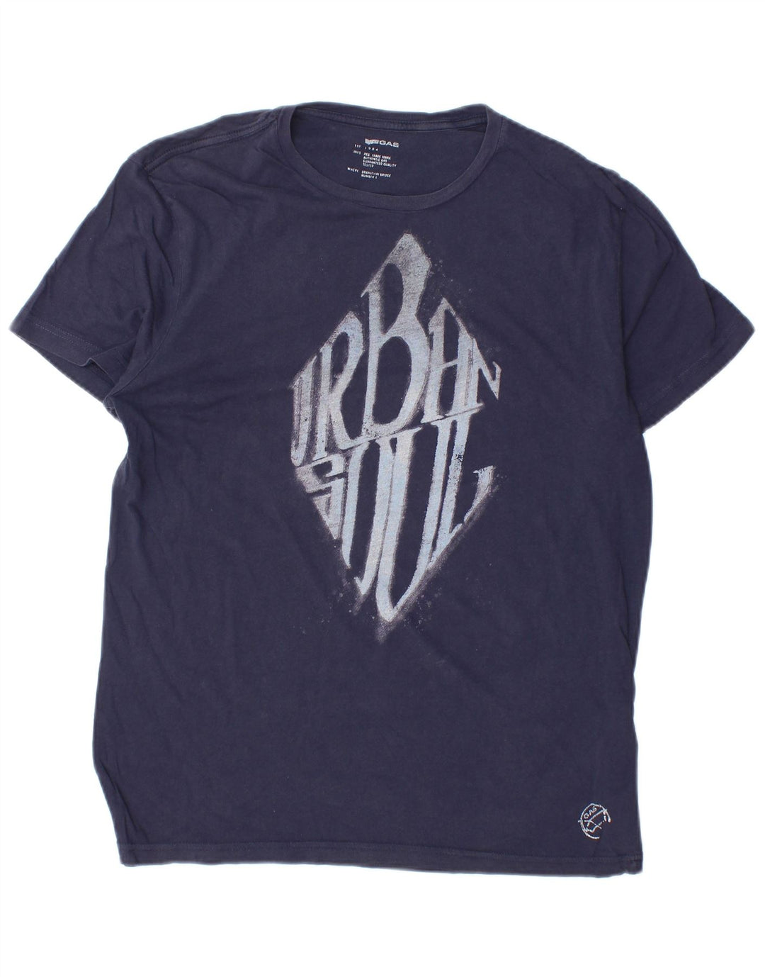 Gas T-Shirt Graphique Homme Bleu Marine Moyen Coton