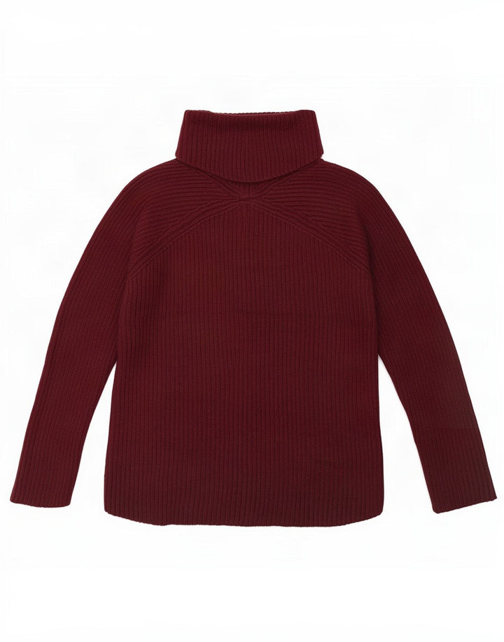 Jigsaw Pull col roulé pour femme UK 10 Petite laine bordeaux