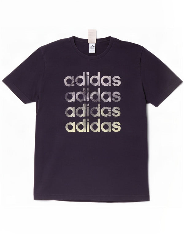 Adidas Mens Graphic T-Shirt Top Large Bleu Marine Coton