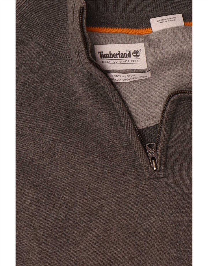 Timberland Pull à col zippé pour homme Petit gris Coton