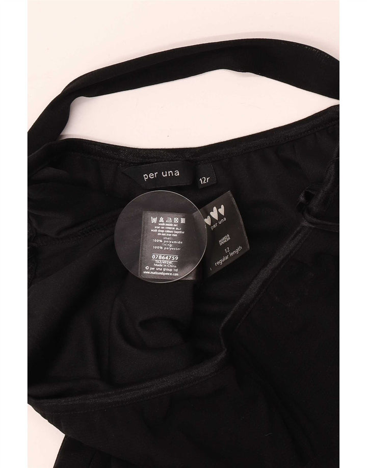 Per Una Jupe longue régulière pour femme UK 12 Medium W28 Noir Polyamide
