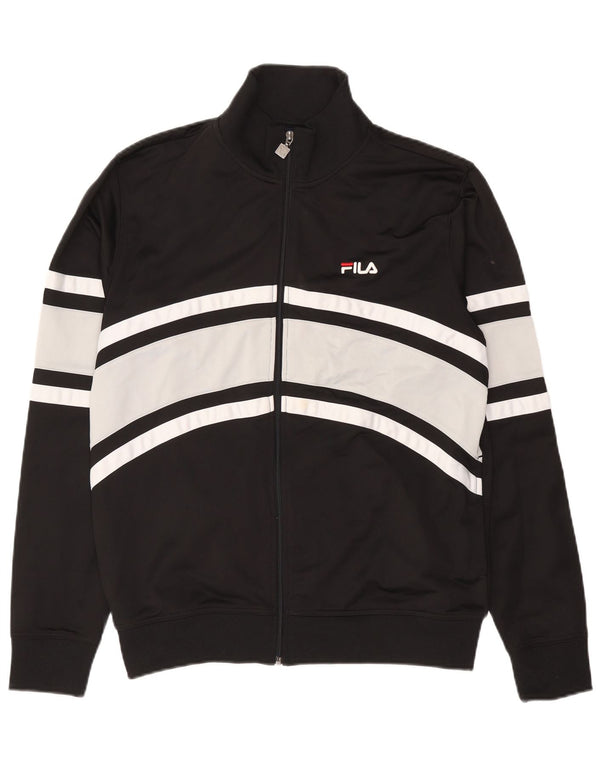 Fila Veste de survêtement pour homme Large Noir Colorblock Polyester