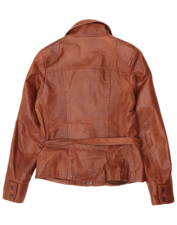 A. Raspini Veste en cuir pour femme UK 12 Cuir marron moyen