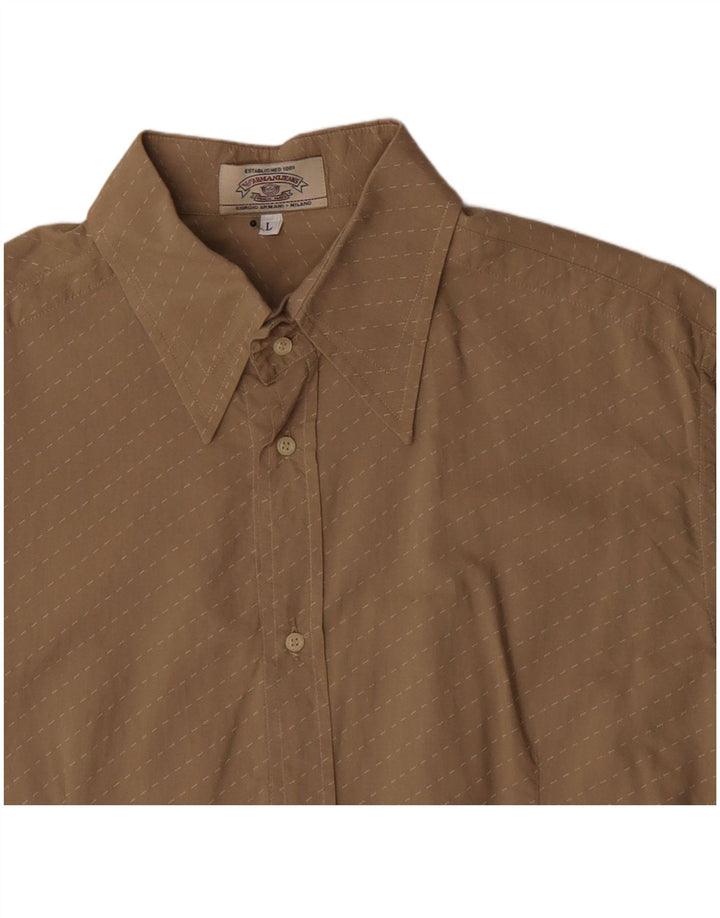 Armani Jeans Chemise Homme Large Coton Rayé Beige