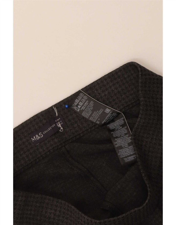 Marks & Spencer Pantalon femme UK 10 Small W26 L26 Gris pied-de-poule