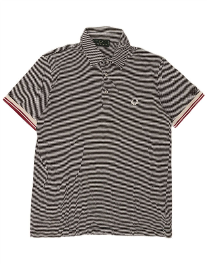 Fred Perry Polo Homme Large Bleu Marine Rayé Coton