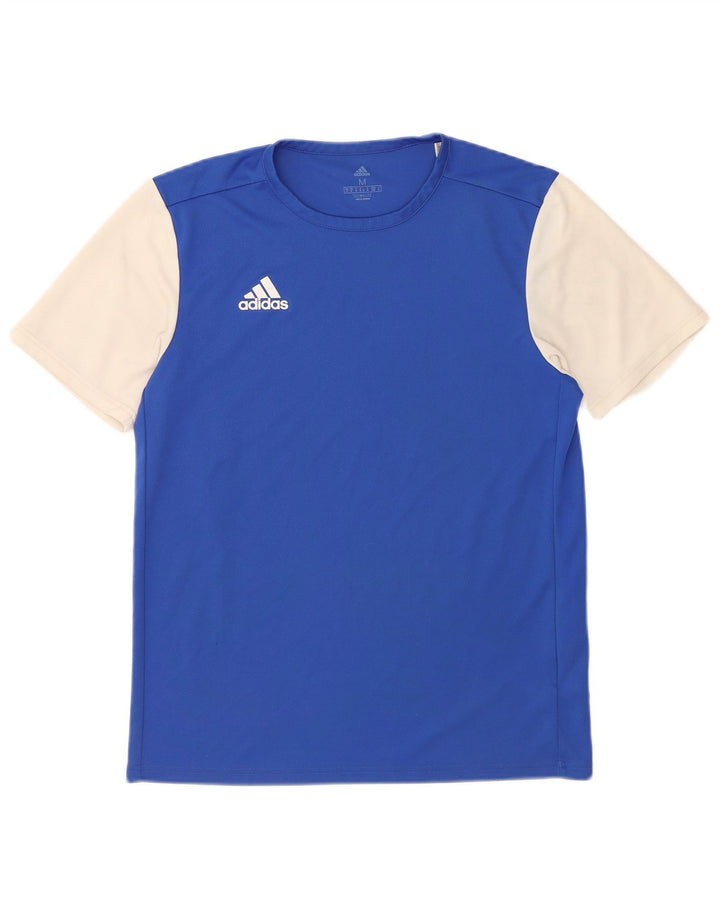 Adidas Homme Climalite T-Shirt Haut Bleu Moyen Colorblock Polyester
