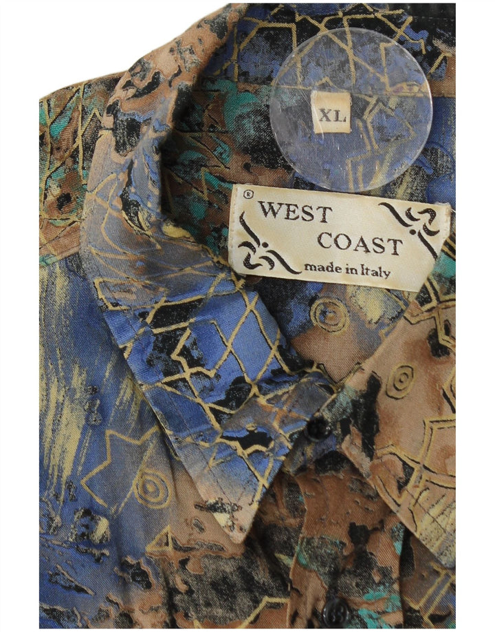 Chemise à manches 3/4 pour homme West Coast XL multicolore géométrique
