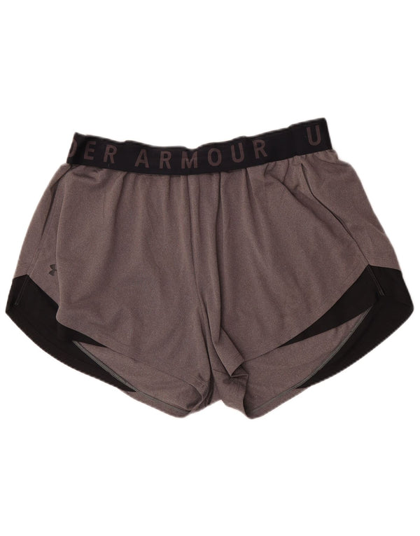 Under Armour Short de sport Heat Gear pour femme UK 18 XL Gris Colorblock