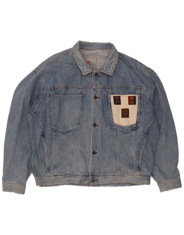 GB.PEDRINI Veste en jean pour homme UK 42 XL Bleu Colourblock Coton