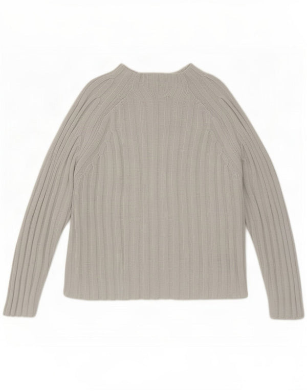 Zara Pull col roulé pour femme UK 16 Large Gris Coton