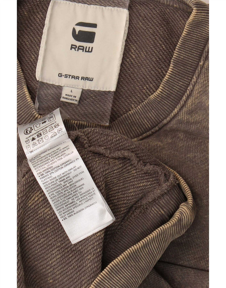 G-Star Homme T-Shirt Top Large Gris Coton