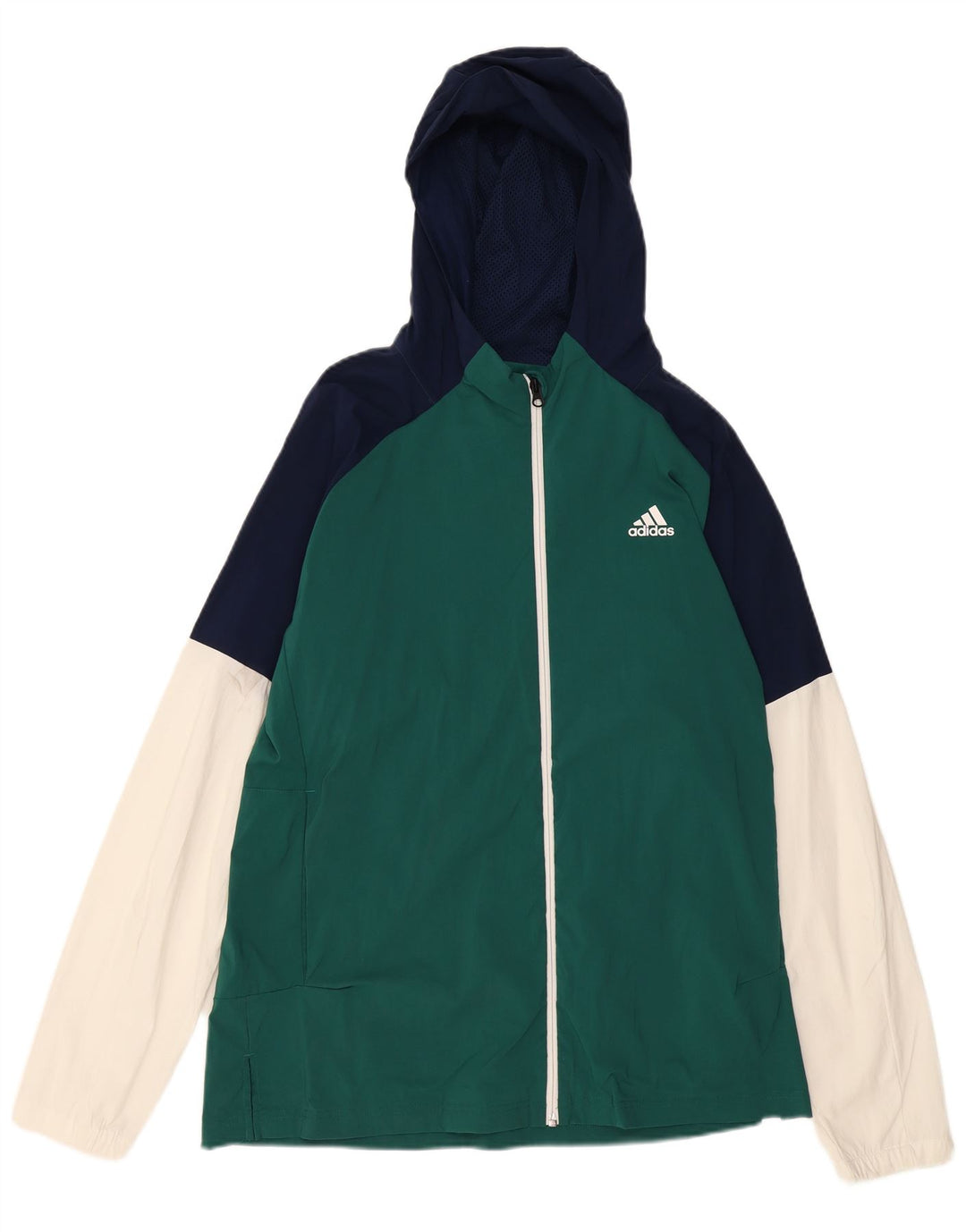 ADIDAS Veste de survêtement à capuche pour homme Large Vert Colorblock Nylon