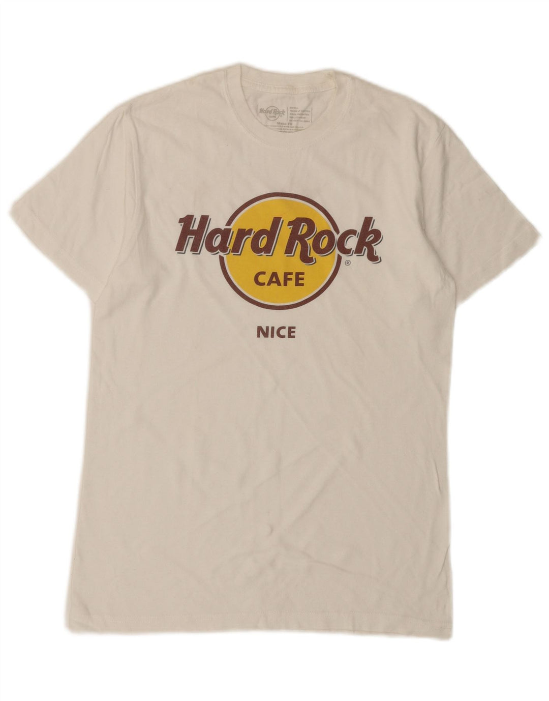 Hard Rock Cafe Hommes Joli T-Shirt Graphique Haut Petit Coton Blanc