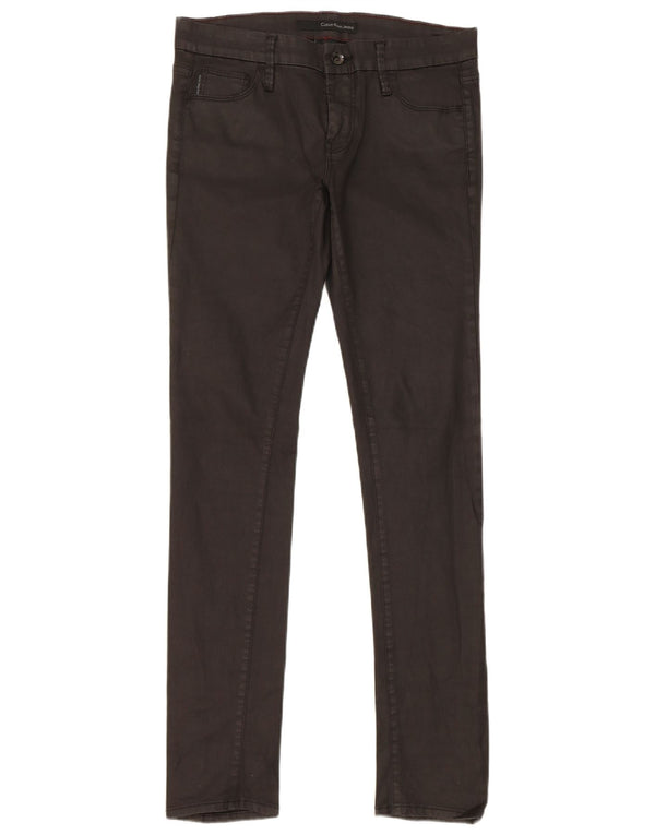 Calvin Klein Pantalon décontracté skinny pour femme W28 L32 Noir Coton