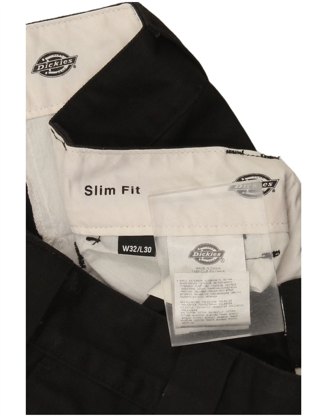 Dickies Pantalon Chino Slim Fit Homme W32 L27 Noir Polyester
