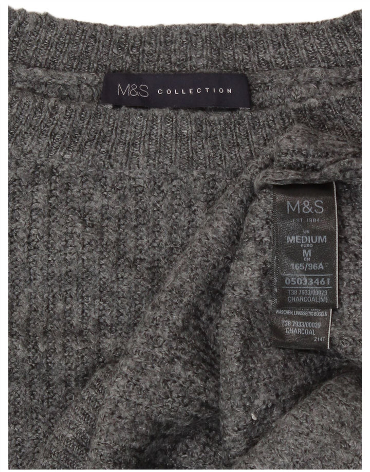 Marks & Spencer Pull col bateau pour femme UK 14 Gris moyen moucheté