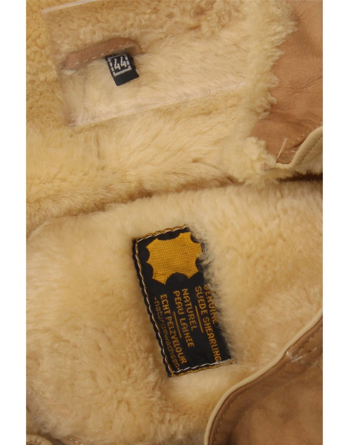 manteau en peau de mouton femme vintage IT 44 peau de mouton beige moyen