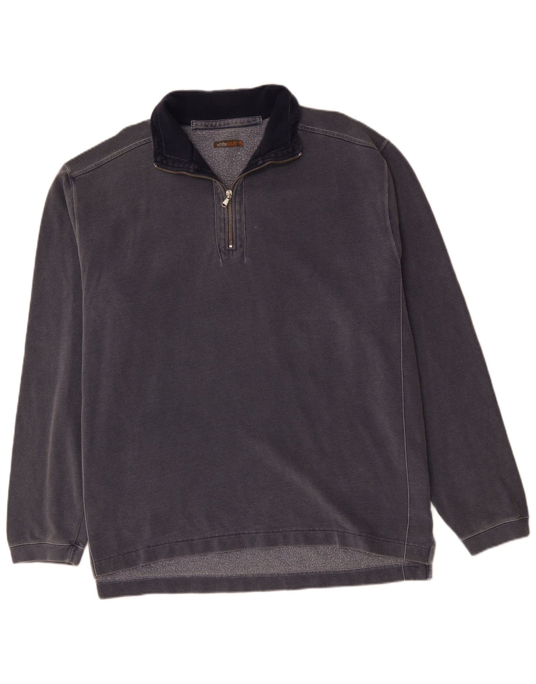 WHITE STUFF Sweat-shirt à col zippé pour hommes 2XL Bleu marine Coton