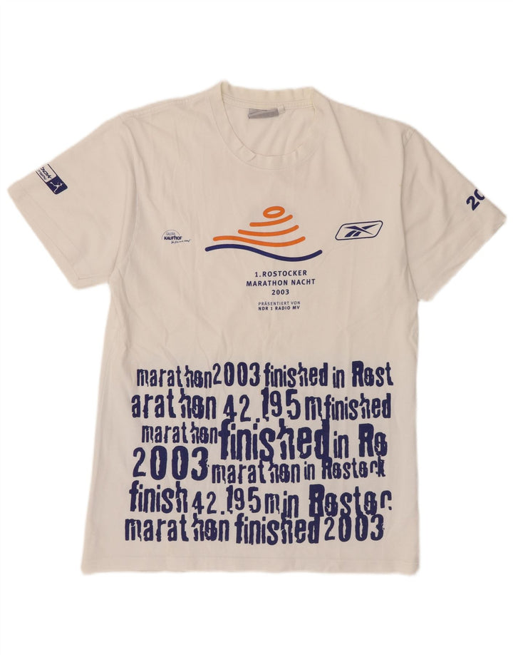 Reebok Tee-Shirt Graphic Homme Blanc Moyen Coton