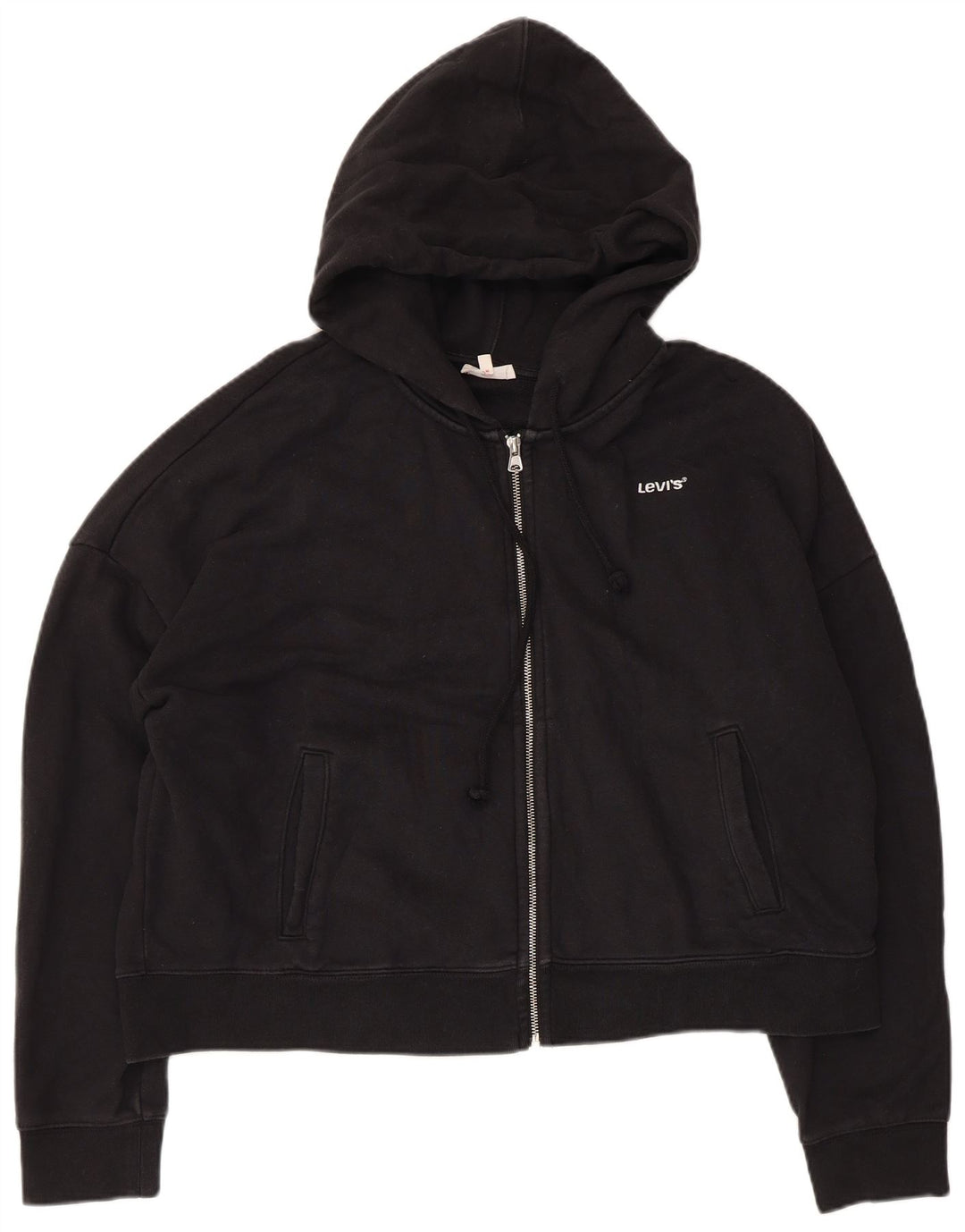 Levi's Pull à capuche surdimensionné avec fermeture éclair pour femme UK 16 Large Noir