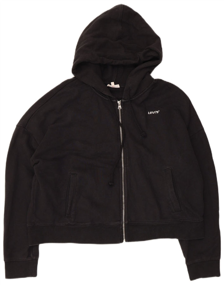Levi's Pull à capuche surdimensionné avec fermeture éclair pour femme UK 16 Large Noir