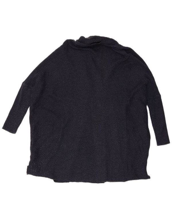 Zara Cardigan ouvert à manches 3/4 pour femme UK 14 Bleu marine moyen moucheté