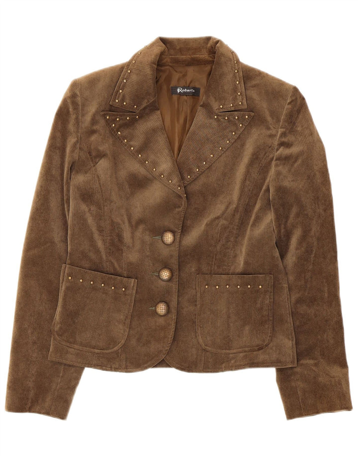 Roberta Veste blazer en velours côtelé à 3 boutons pour femme IT 44 coton beige moyen
