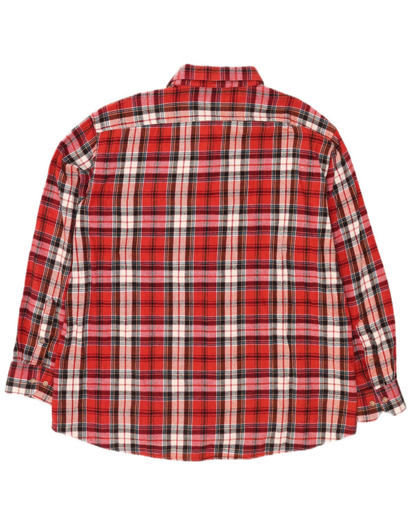Bernd Berger Chemise en flanelle coupe moderne pour homme 3XL en coton à carreaux rouge