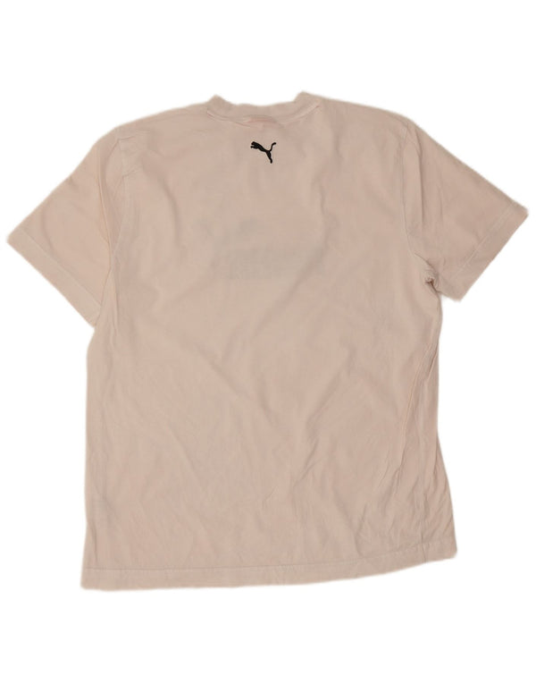 Puma T-shirt graphique pour hommes, grand, blanc, coton