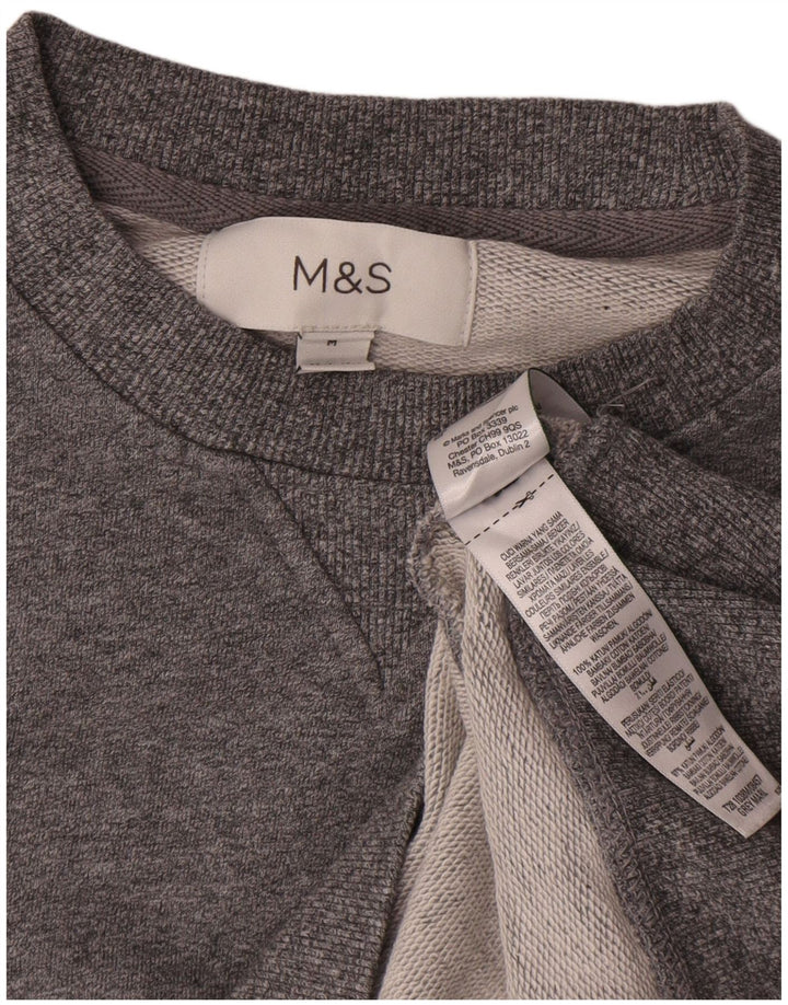 Marks & Spencer Sweat-Shirt Homme Gris Moyen Moucheté Coton