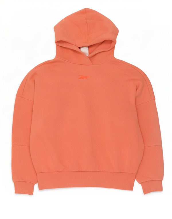 Reebok Pull à capuche surdimensionné pour femme UK 4/6 XS Orange Coton