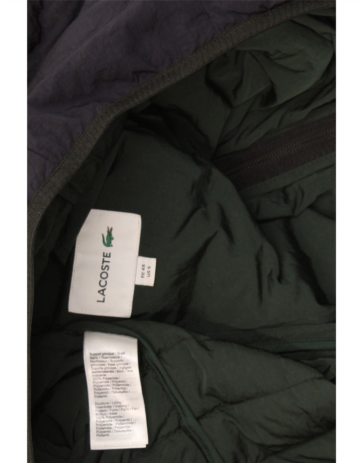 Lacoste Veste matelassée à capuche pour homme EU 46 Small Bleu marine Polyamide