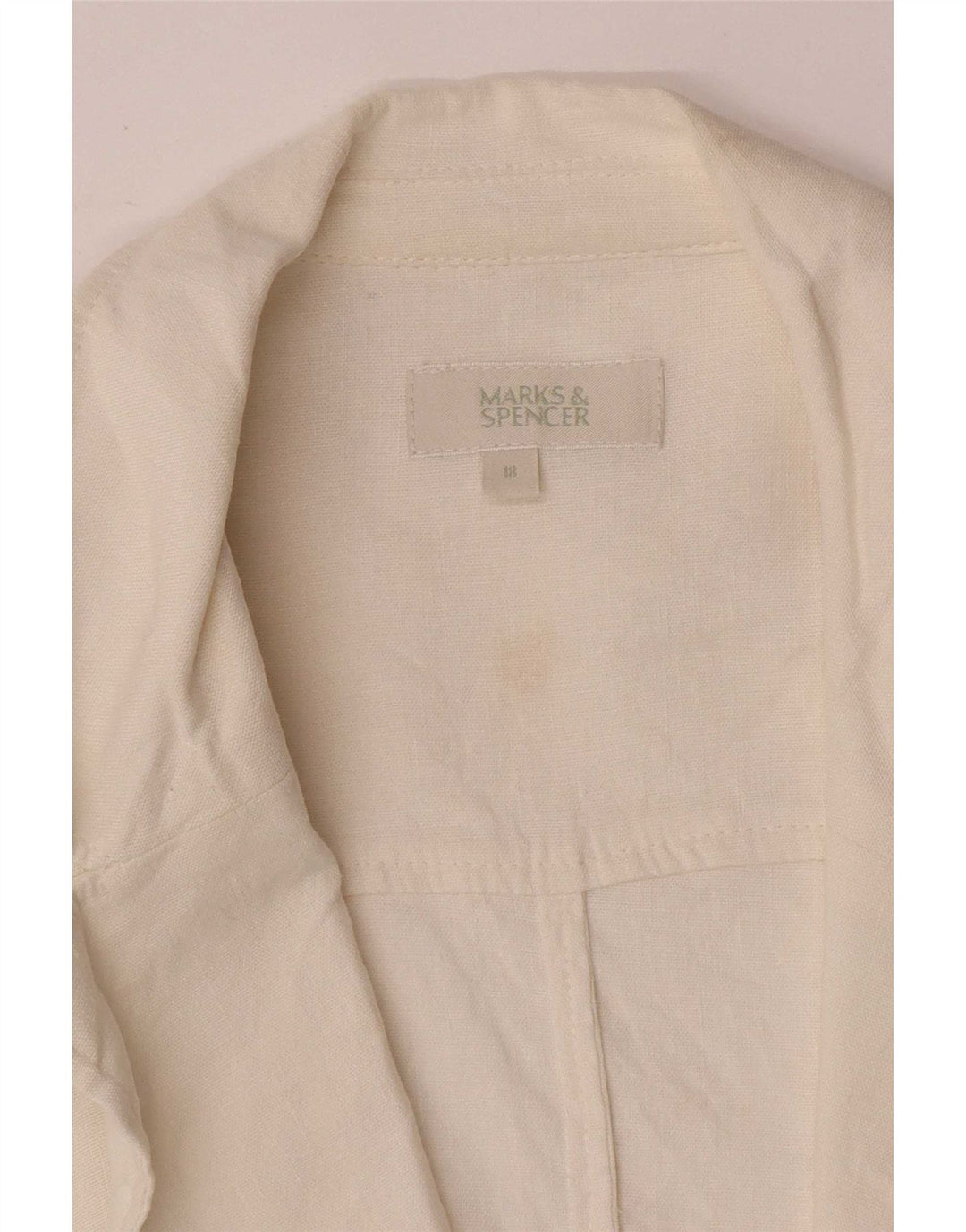 Marks & Spencer Veste blazer à 1 bouton pour femme UK 18 XL Blanc