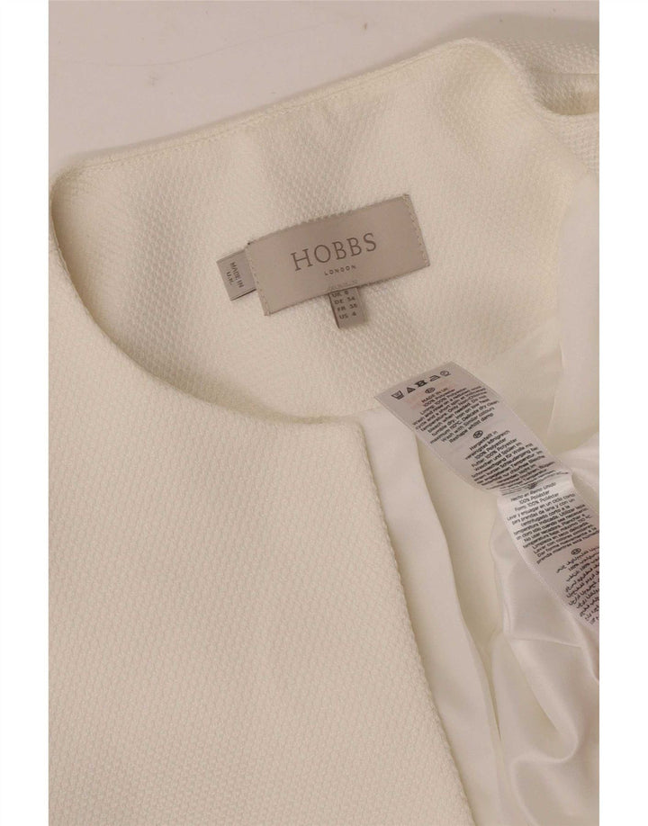 Hobbs Veste boléro ouverte à manches 3/4 pour femme UK 8 Small Blanc Polyester